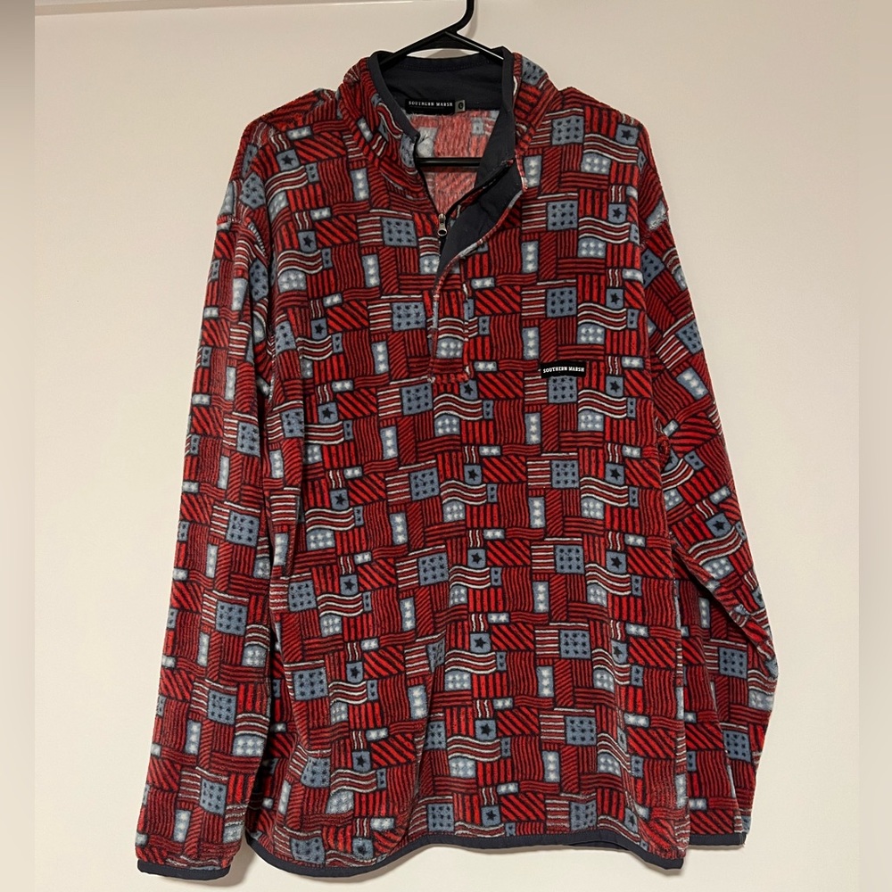 Southern Marsh Star-Spangled Fleece Pullover